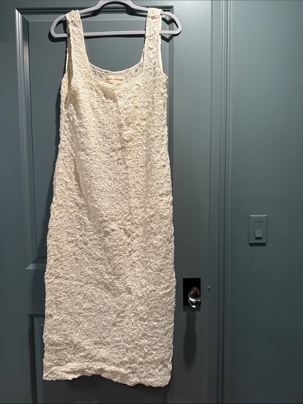 Mara Hoffman Textured Cream Sleeveless Dress